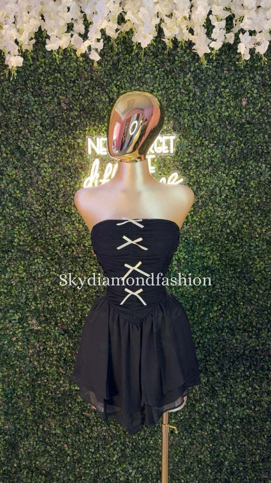 Black coquette dress