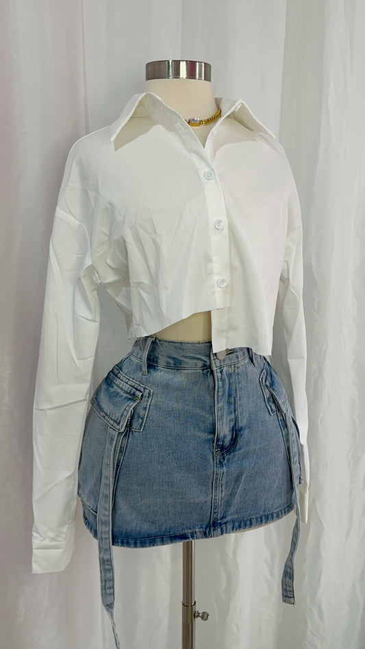 White long sleeve top