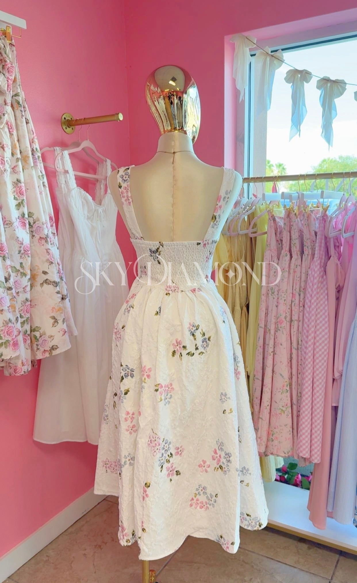 White floral dress