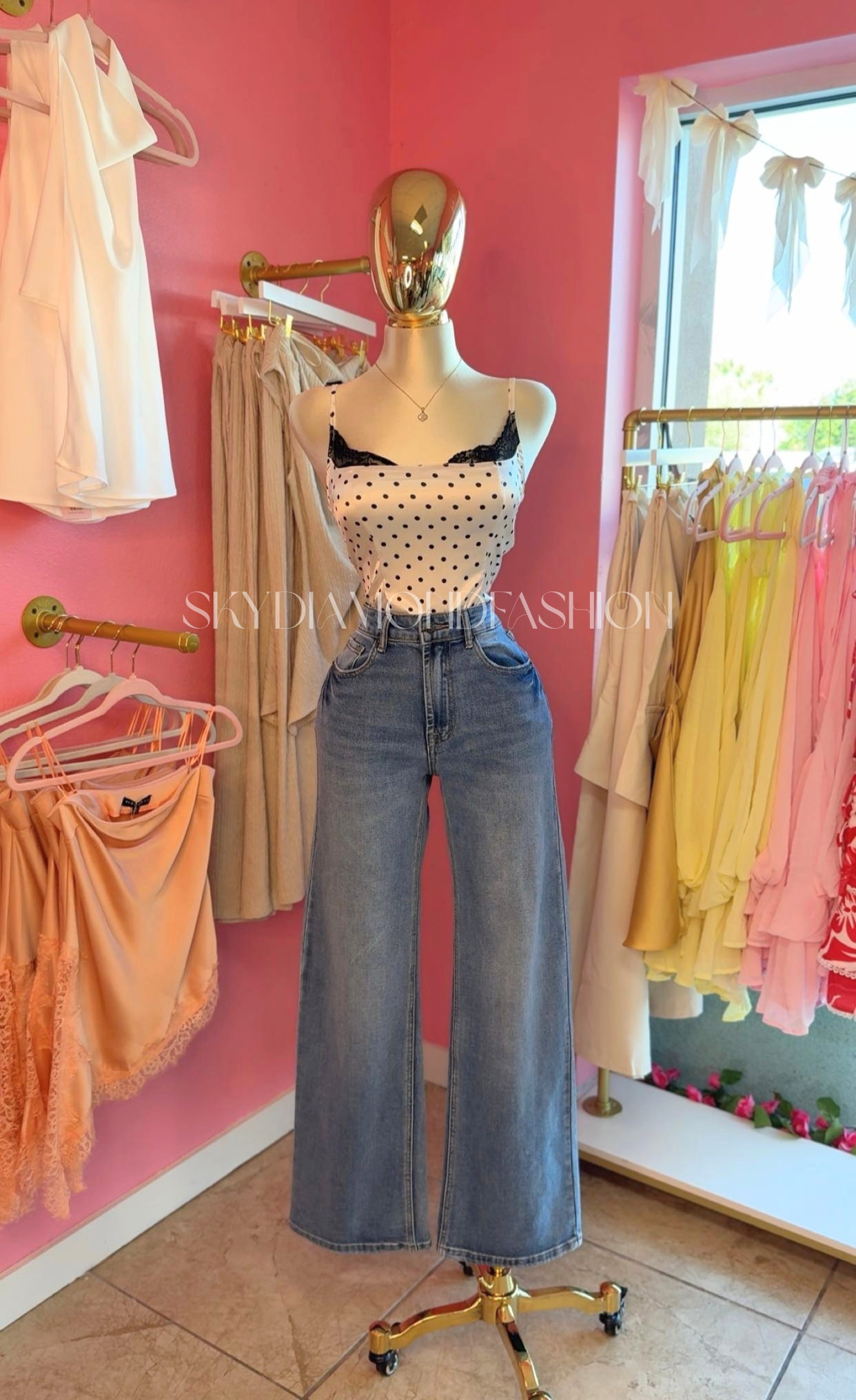 Polka dot lace top