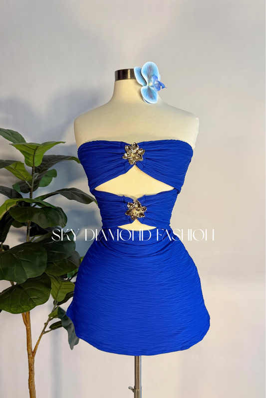 Royal blue starfish dress