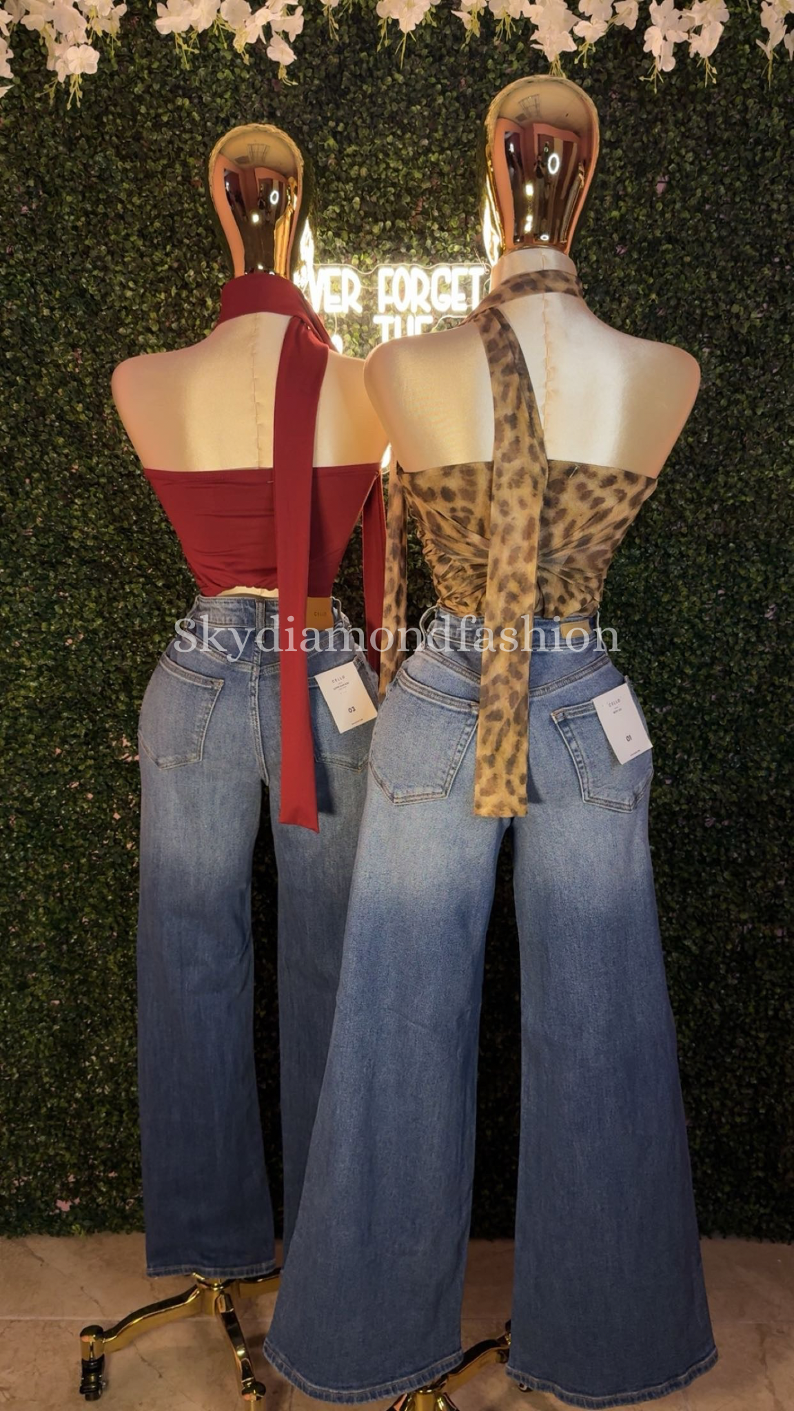 RESTOCK Dark wash wide leg