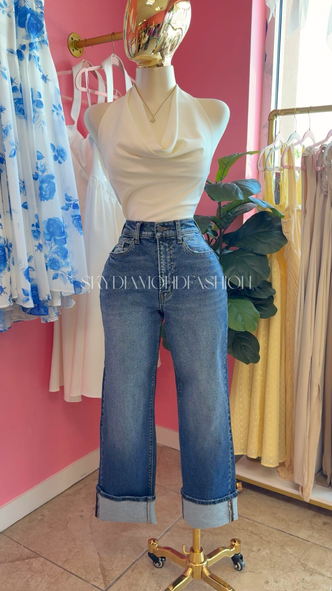 Dad cuff denim jean