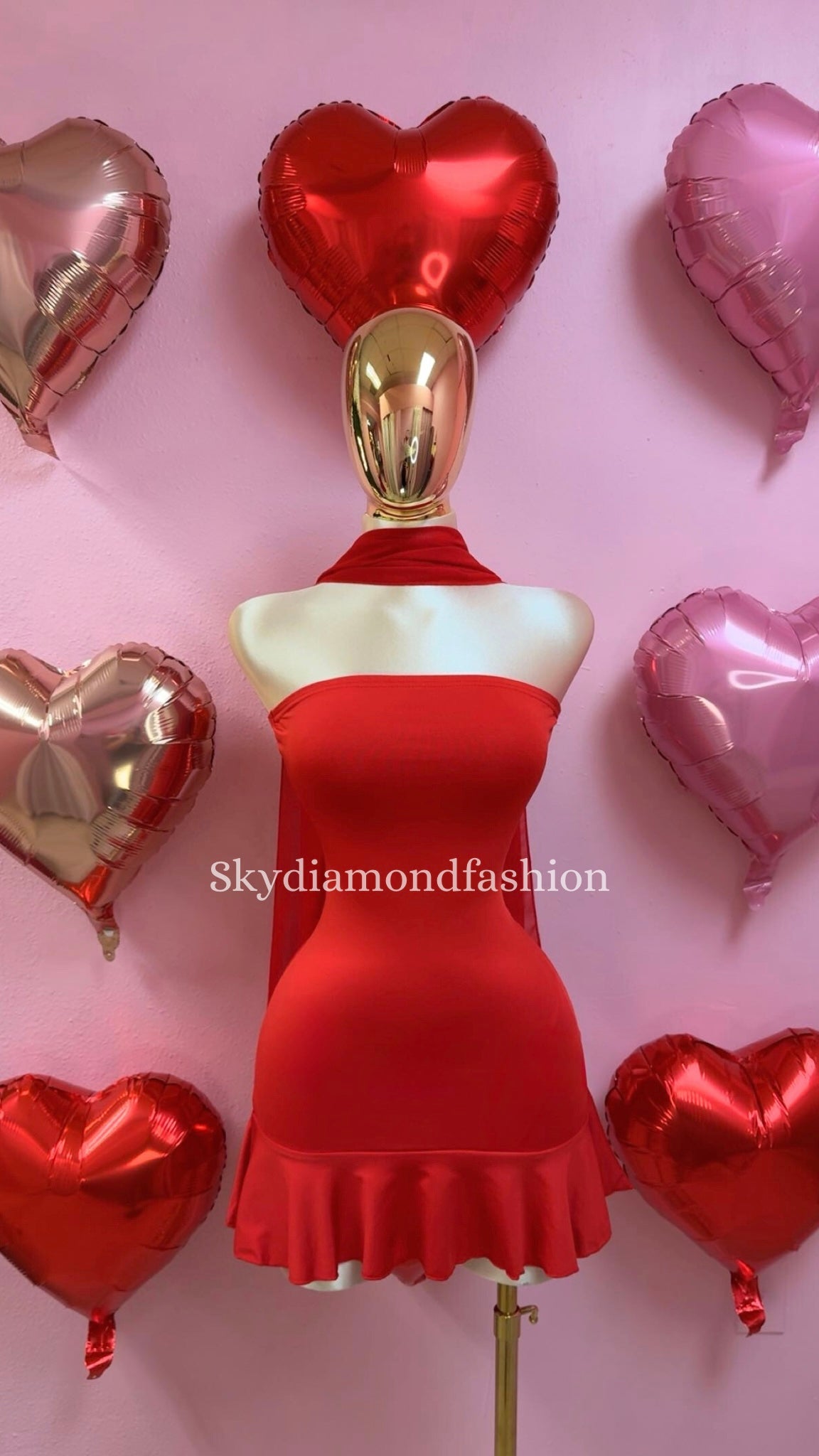 Red tube dress