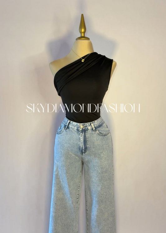 Black one side top