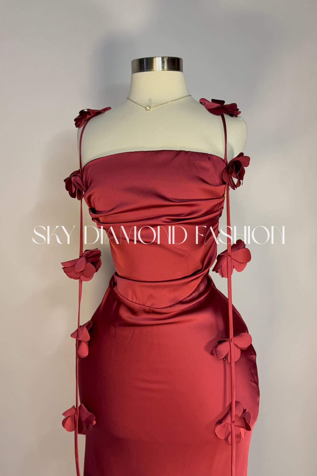 Burgundy flower dress