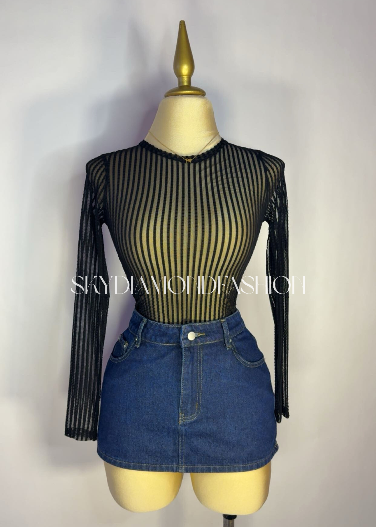 Black mesh bodysuit
