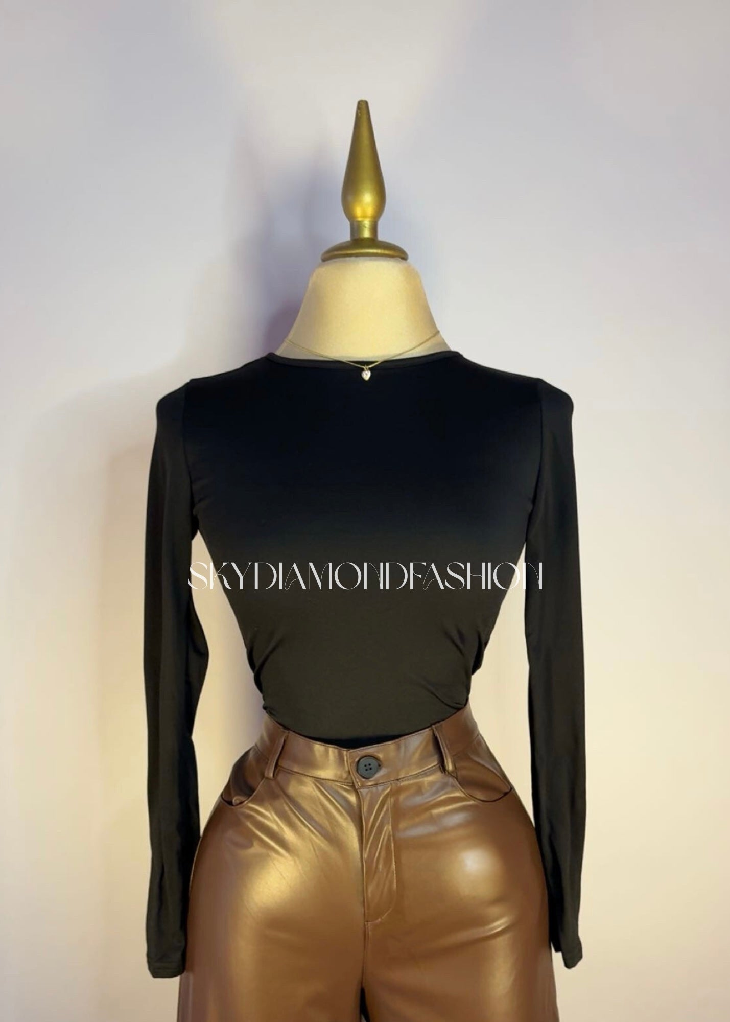 Brown flare leather pants