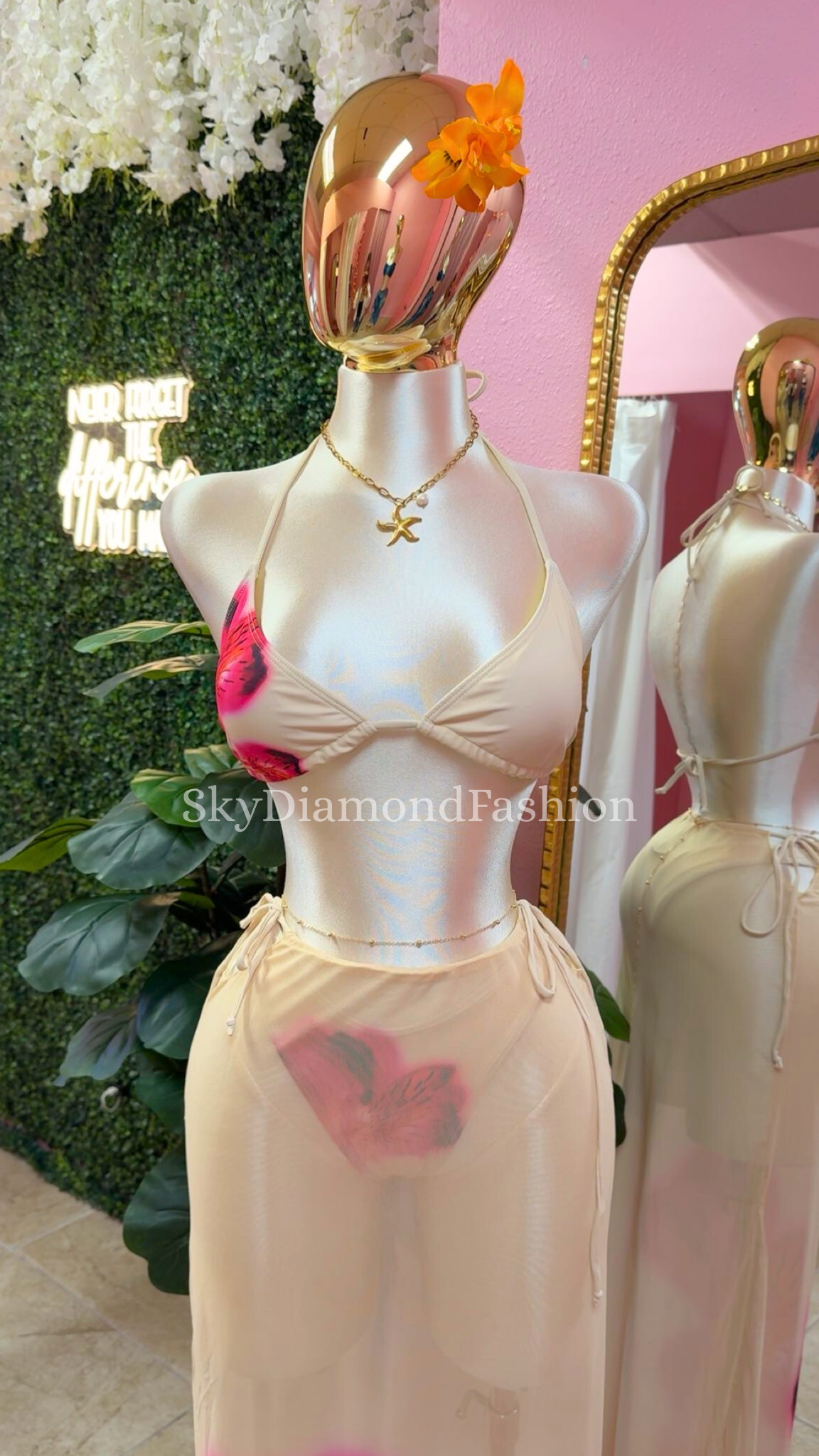 3pc light yellow bikini