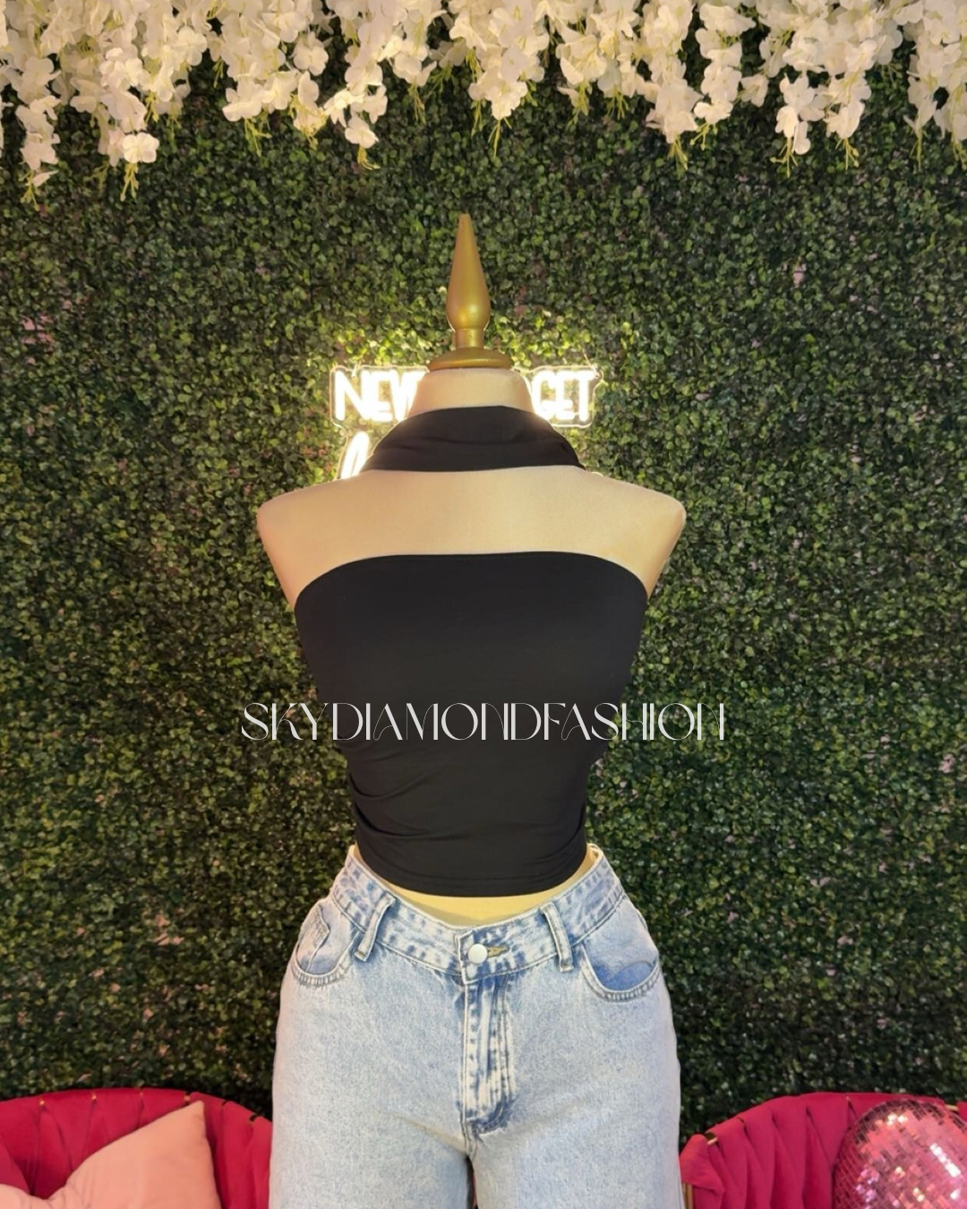 Halter black top