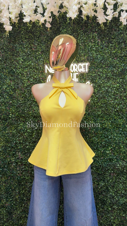 Yellow coquette top🍋
