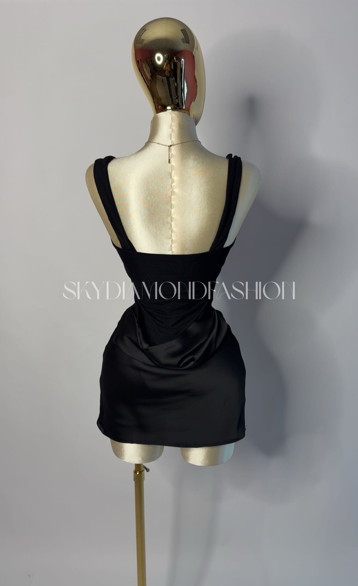 Black corset satin dress