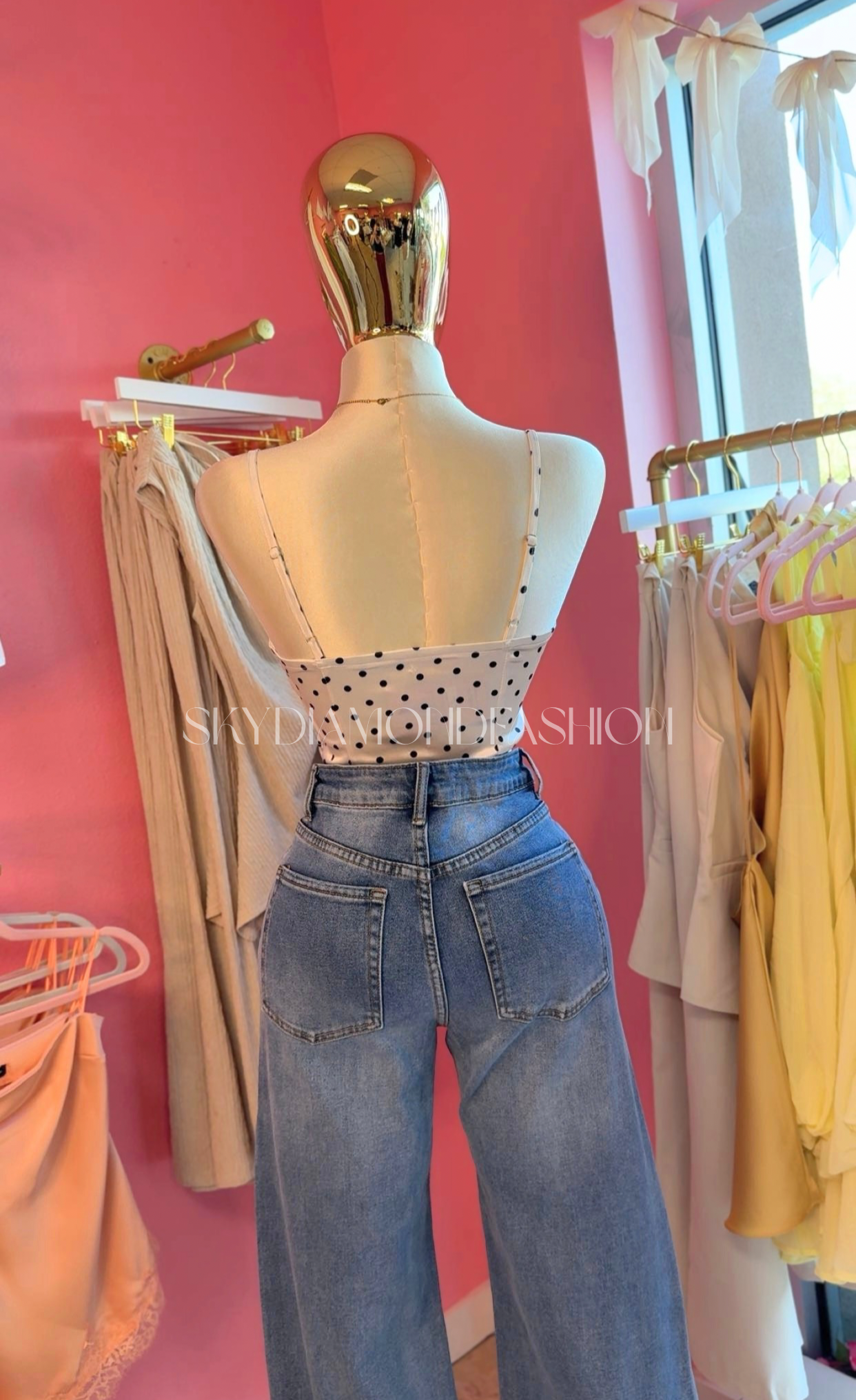 Polka dot lace top