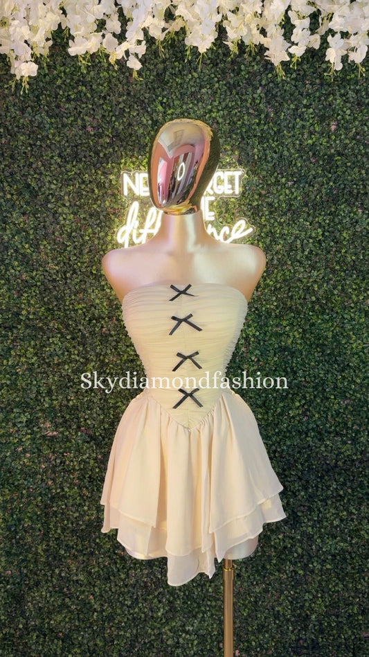 Apricot coquette dress