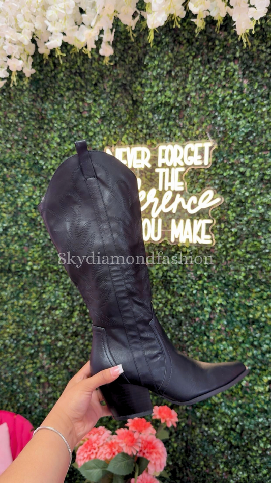 Black western boots