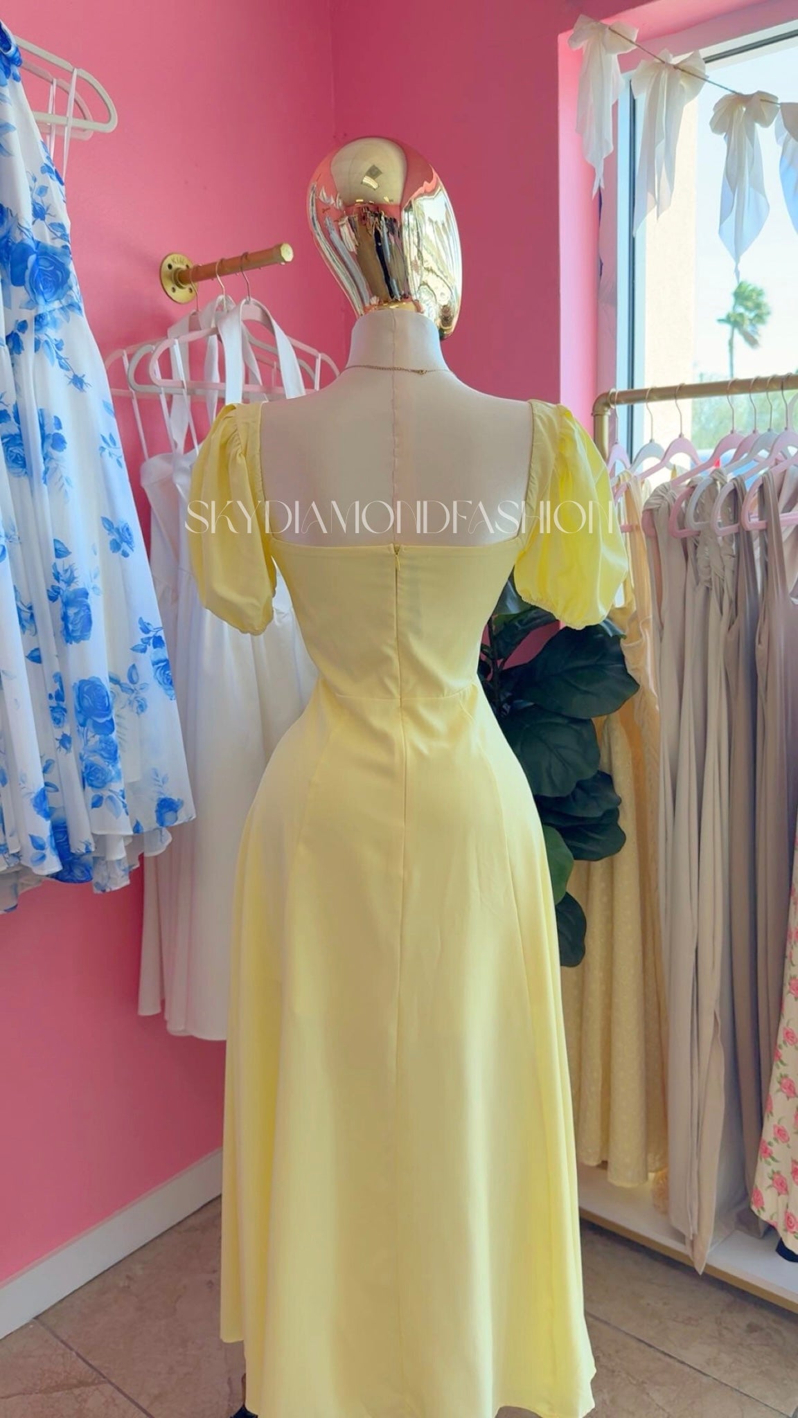 RESTOCK yellow buttercream dress
