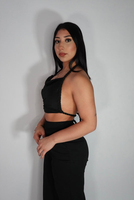 Black rope crop top