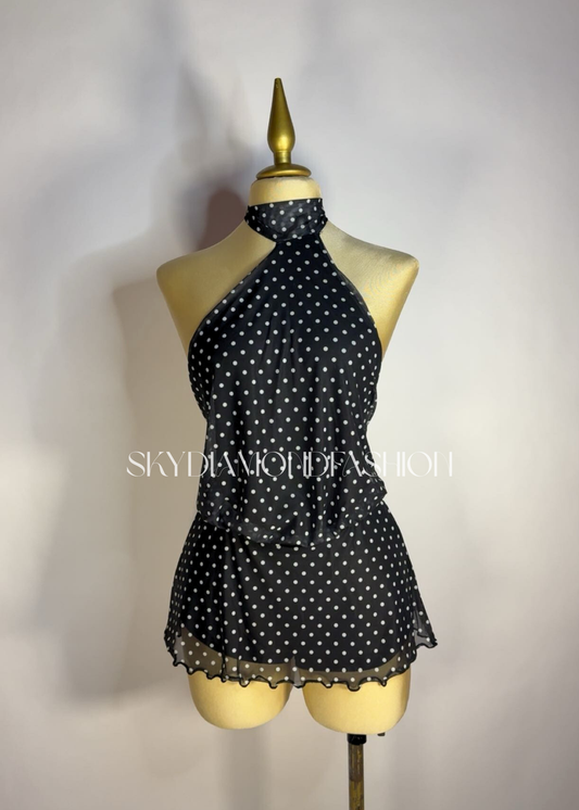 Restock!Black polka dot dress