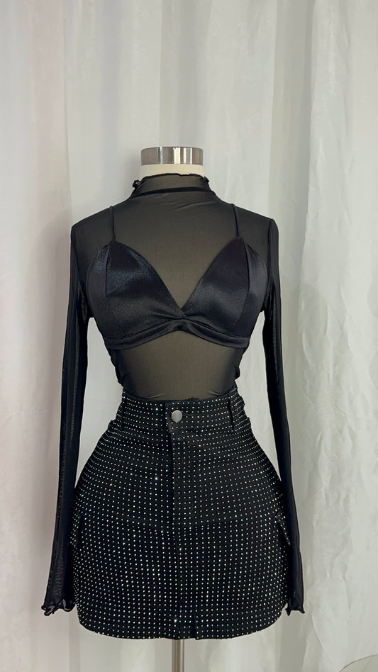 Black bra top