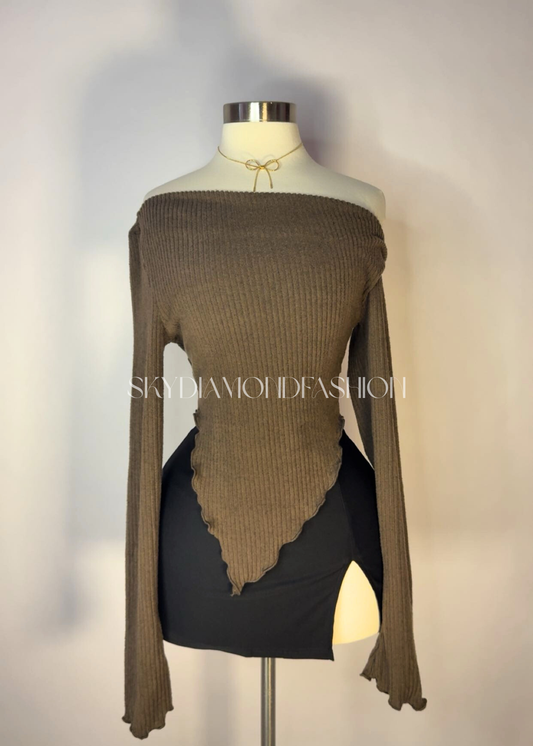 Brown long sleeve top