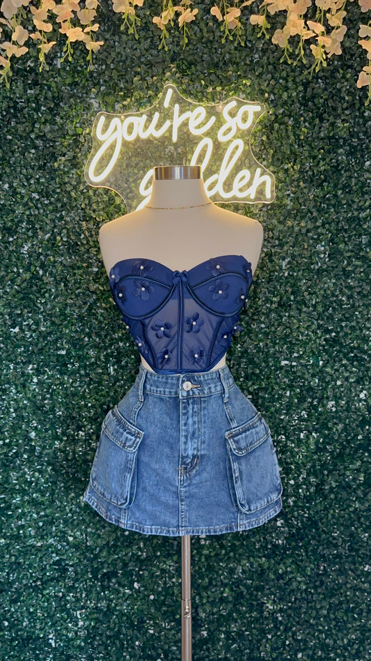 Blue flower top