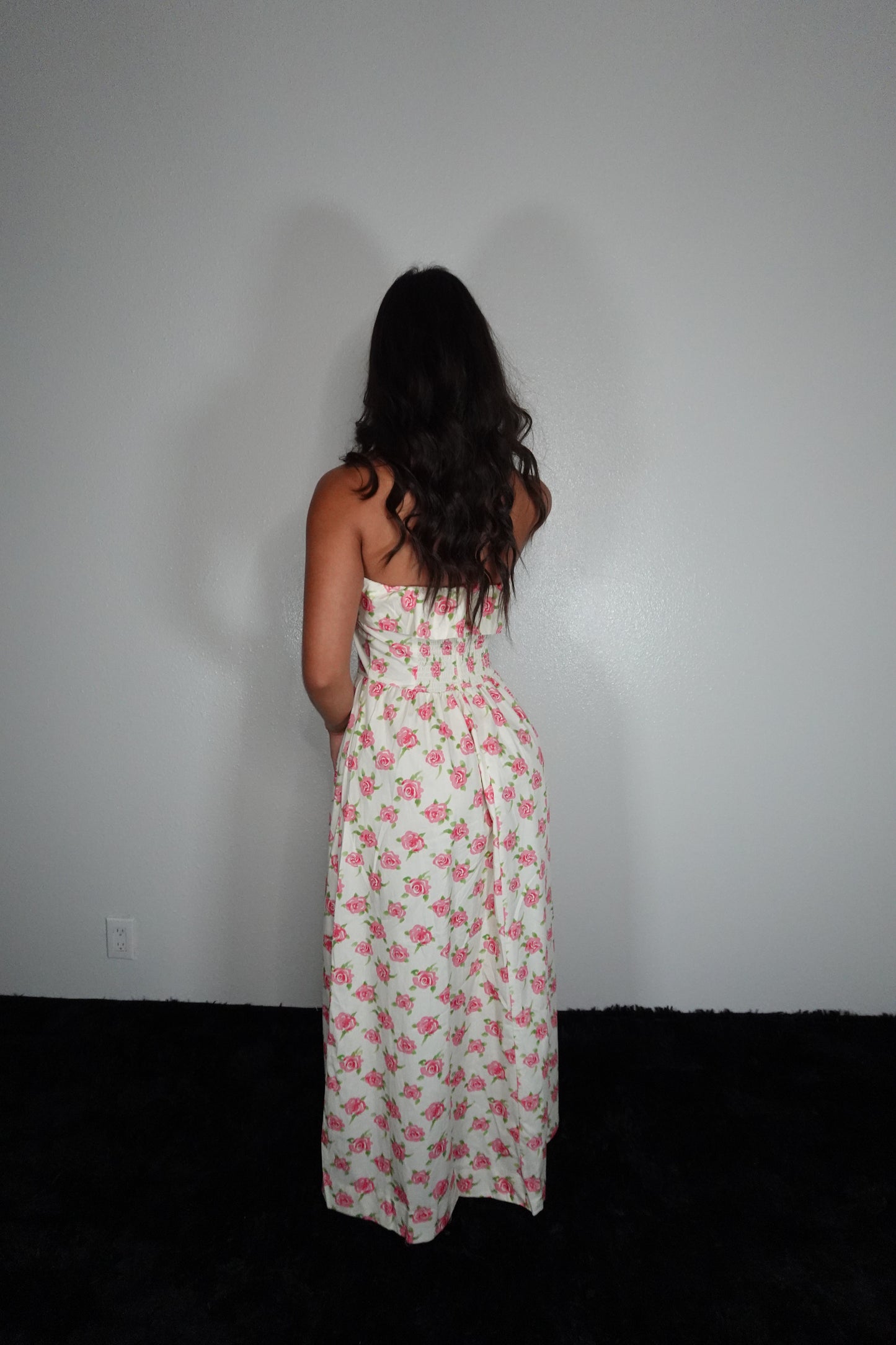 Blooming in pink midi dress