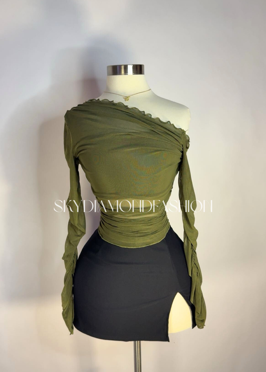 Green mesh top