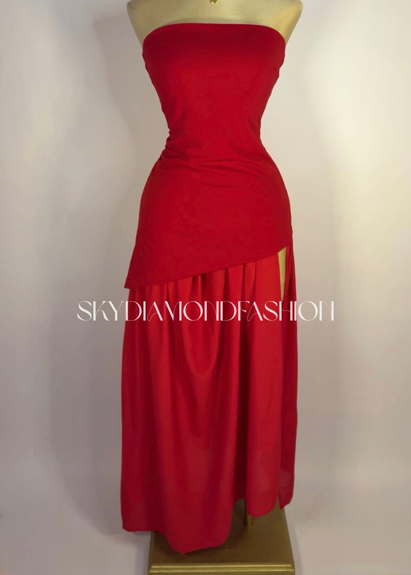 Red long dress