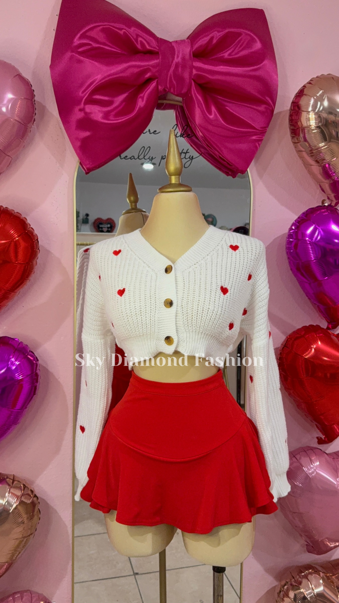 White with hearts cardigan ❤️