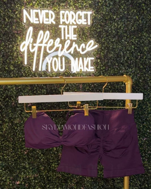 Dark purple active halter bra