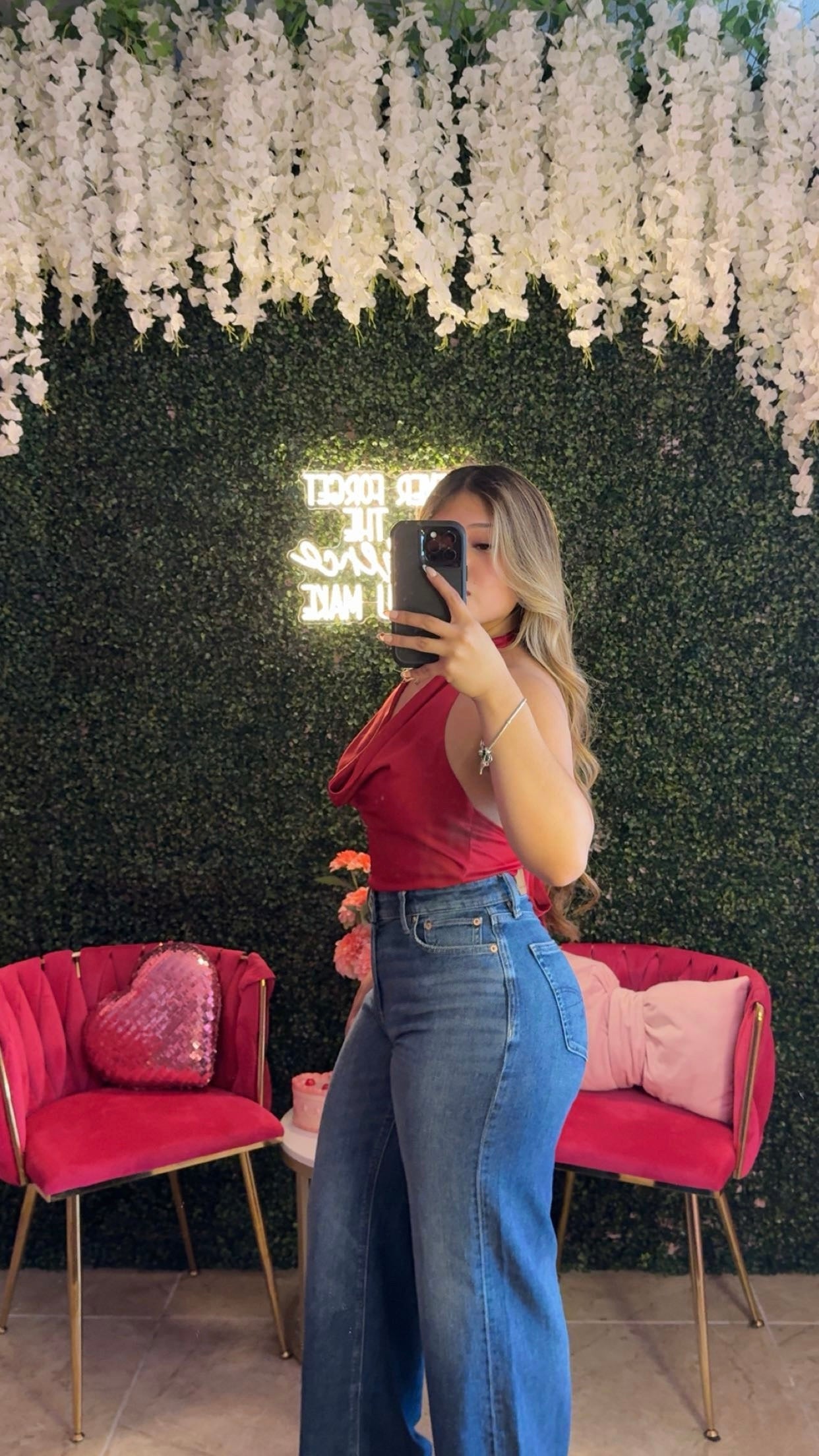 Burgundy halter top