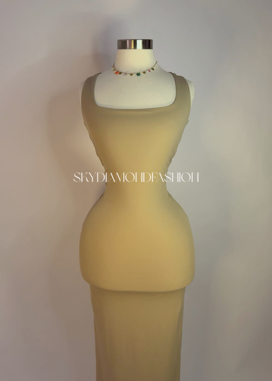Tan buttery dress
