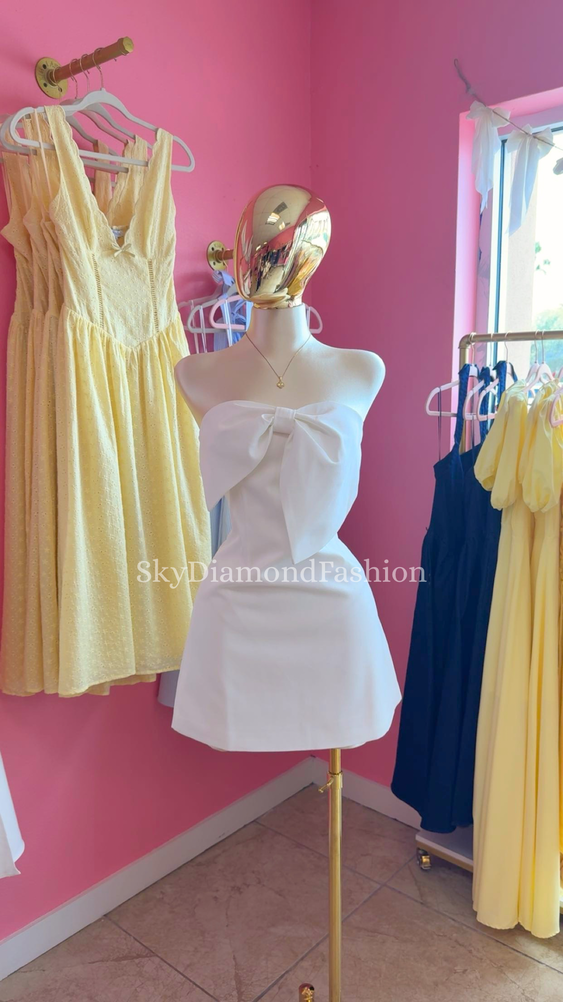 White coquette bow dress