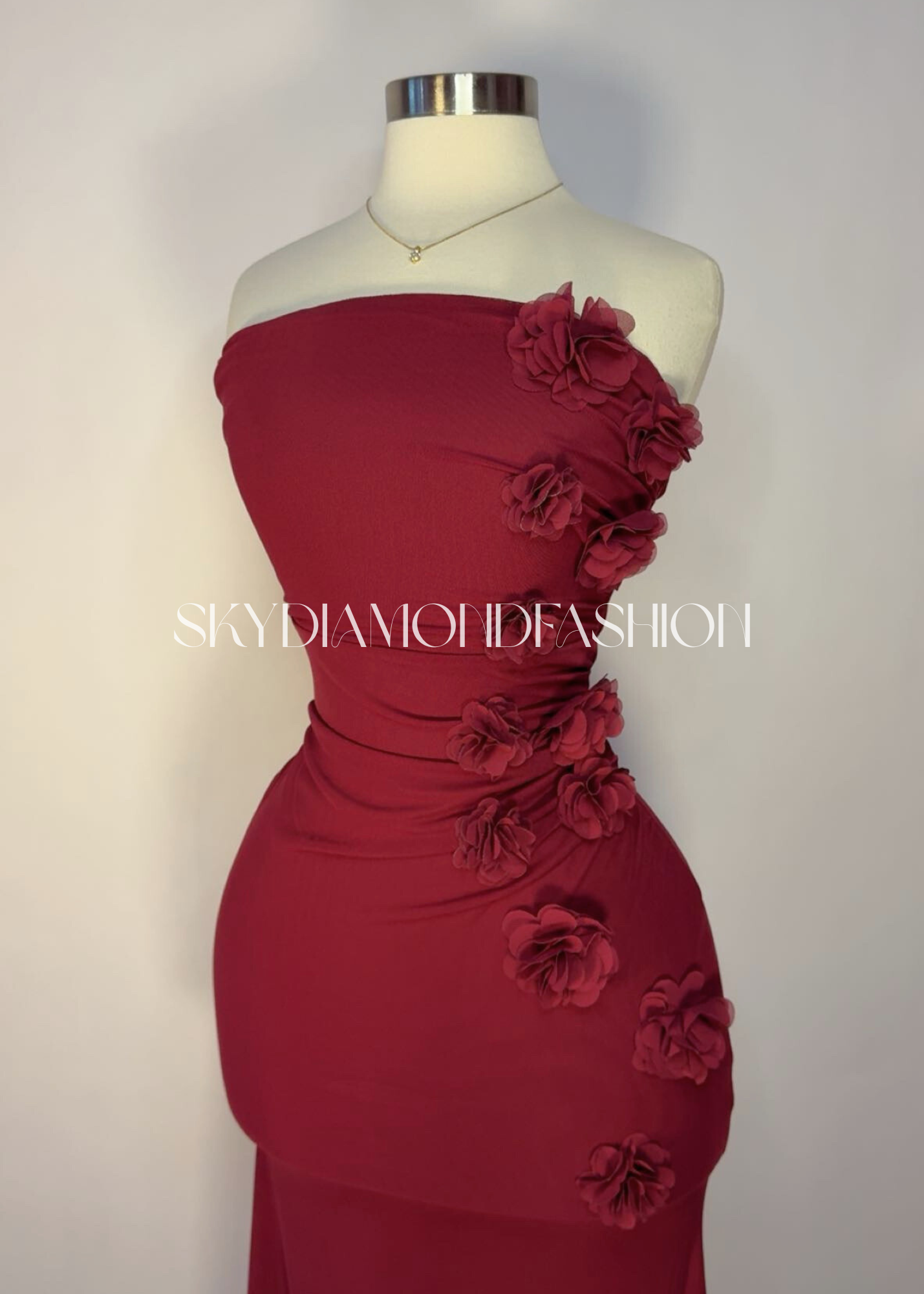 Dark cherry long dress