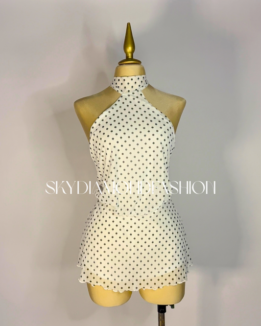 Polka dot white dress