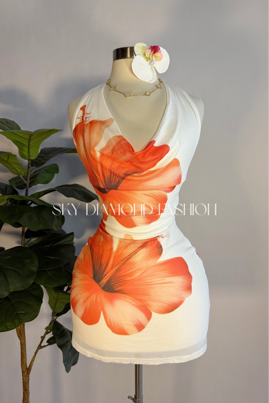 Hawaiian orange dress