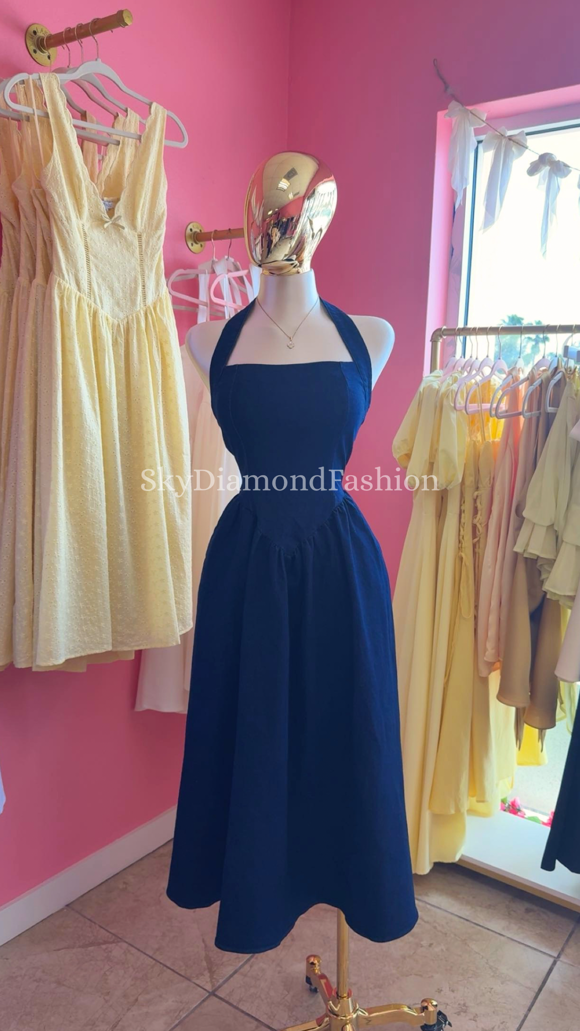 Dark denim dress