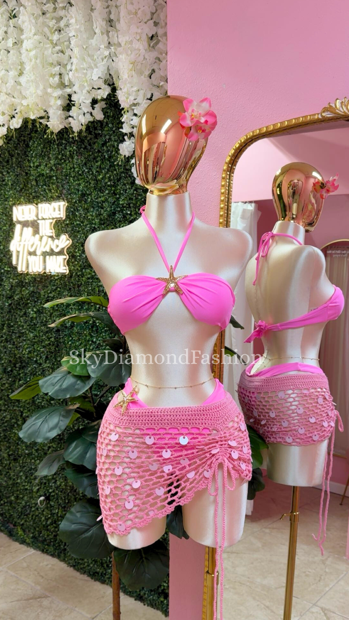 2pc starfish pink bikini