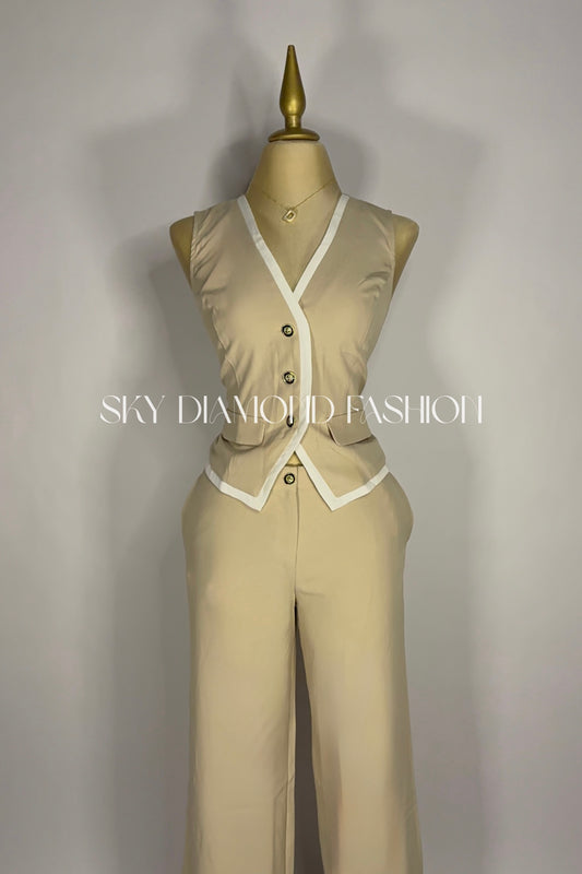 Beige pant set