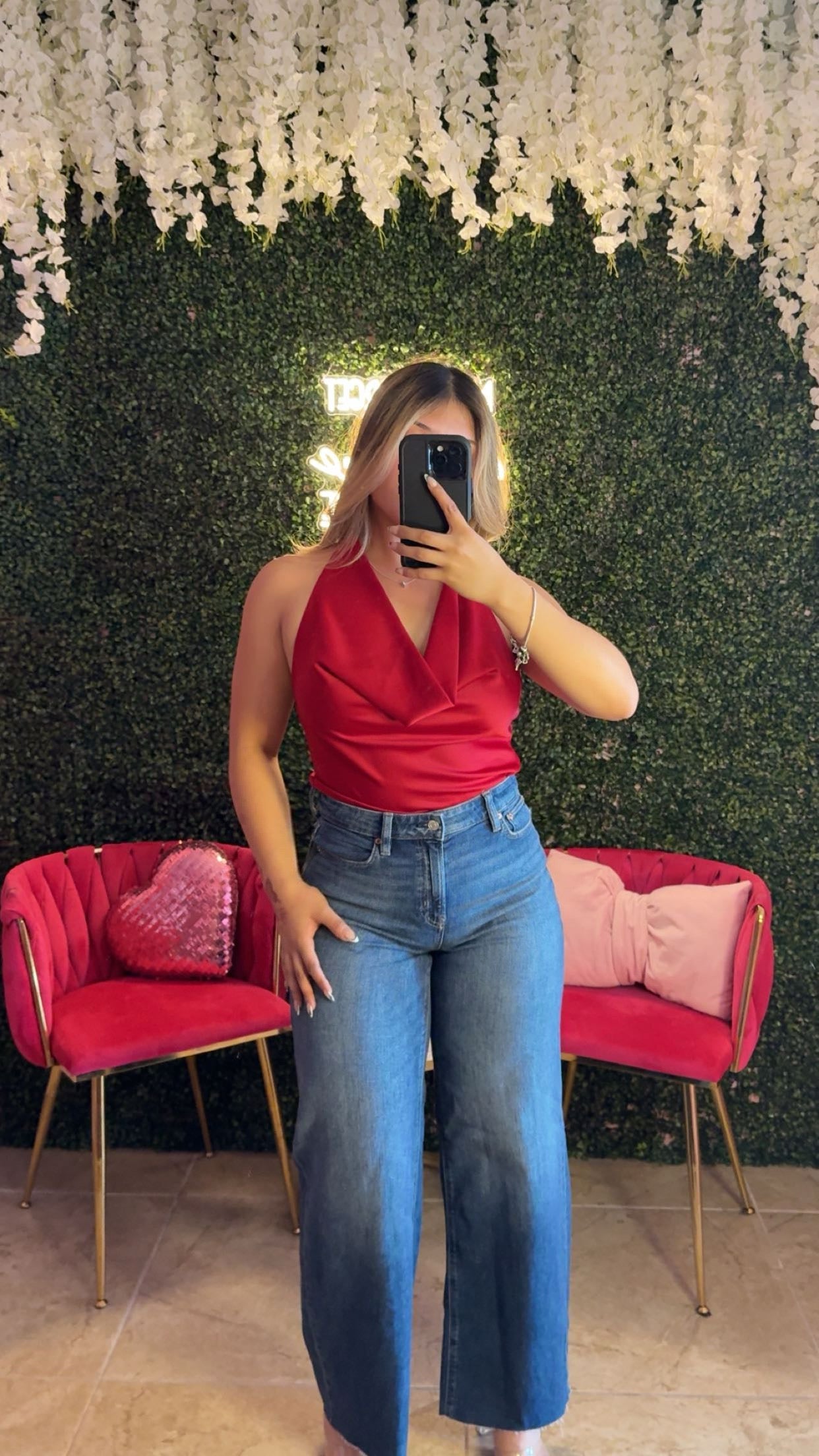Burgundy halter top