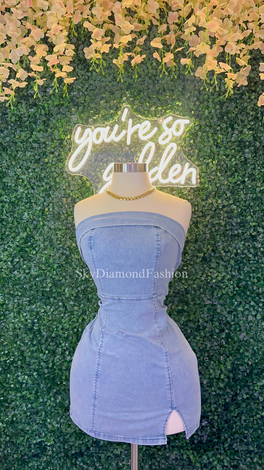 Denim dress light wash