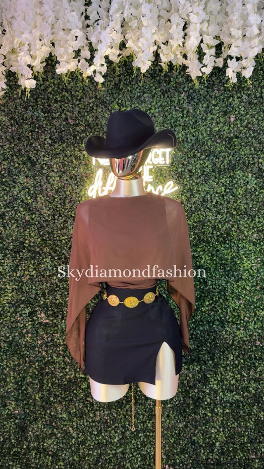 Mesh brown top
