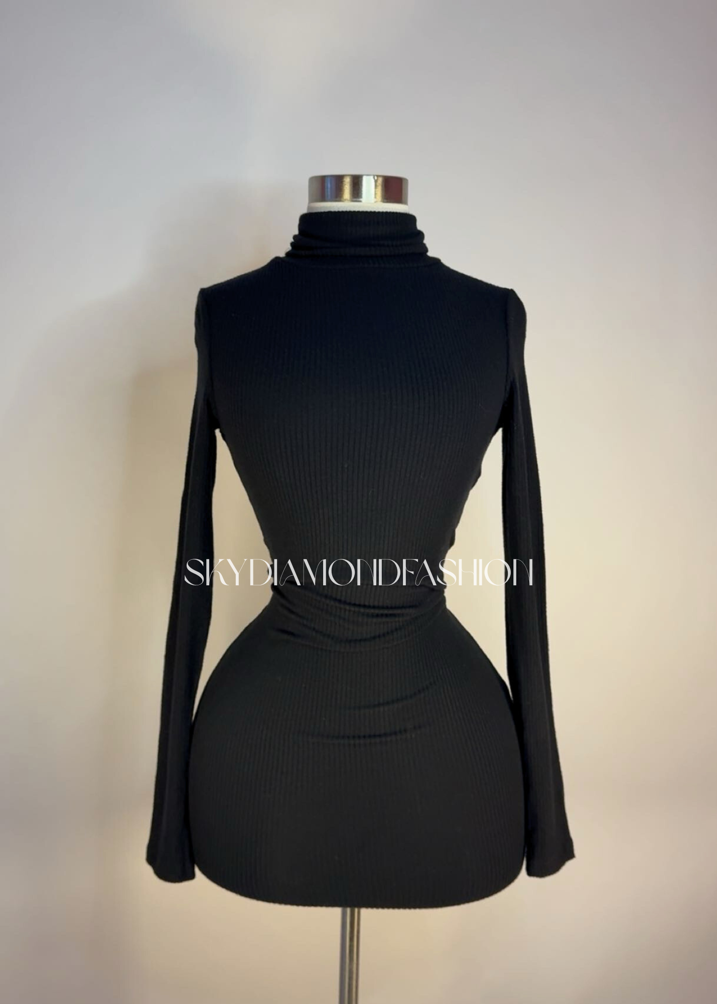 Black turtle neck dress