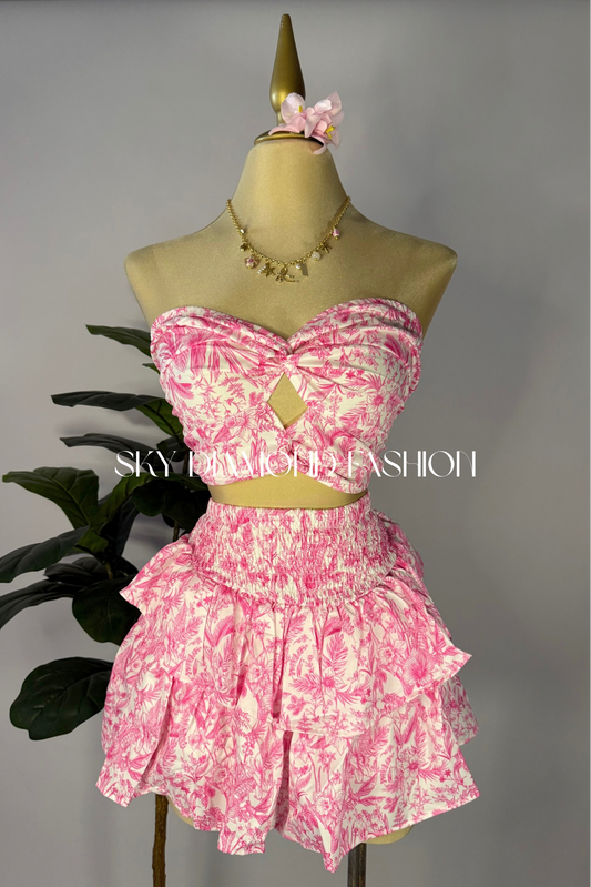 Pink floral set