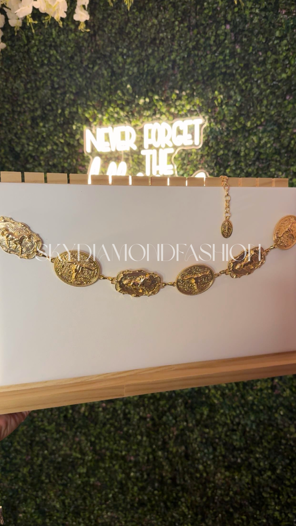 Gold chain belt