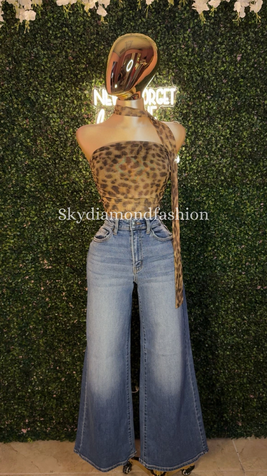 RESTOCK Dark wash wide leg
