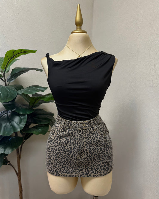 Black shoulder top