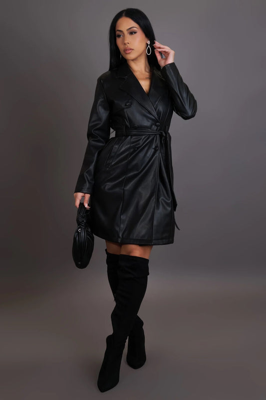 Black leather coat