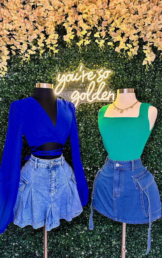 Blue long sleeve top