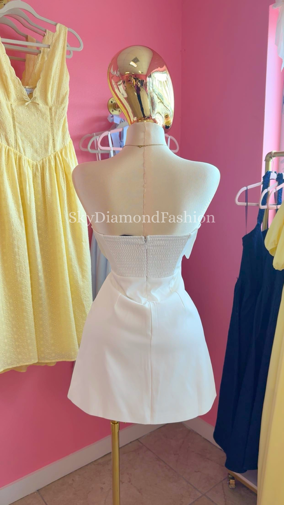 White coquette bow dress